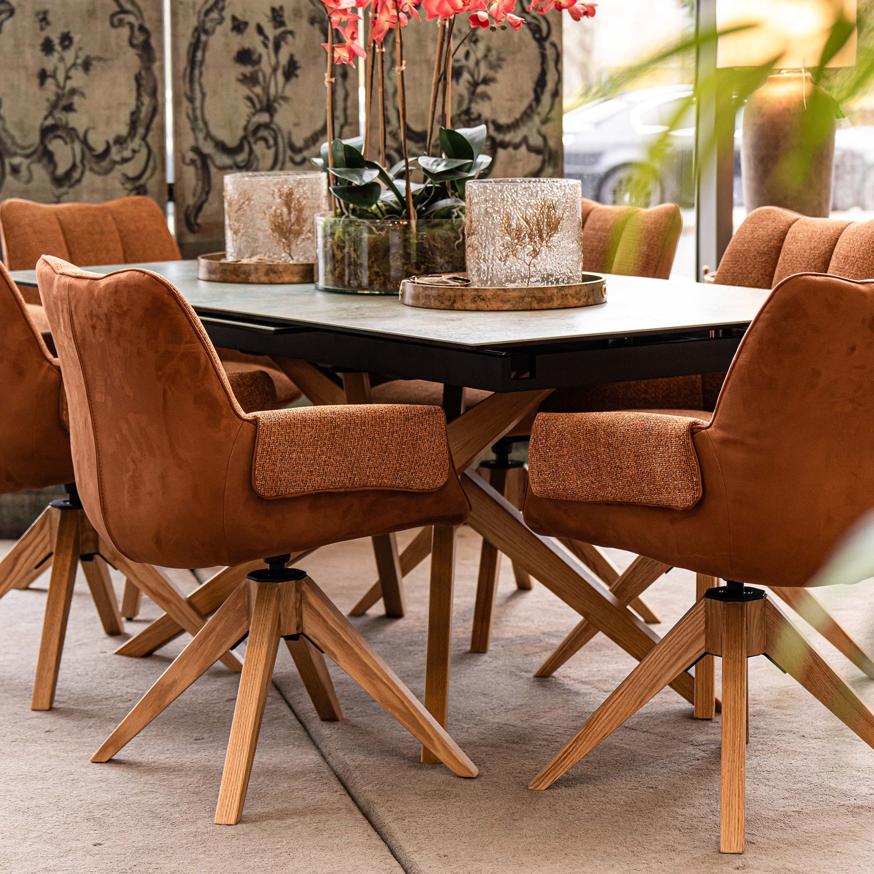 Giro Oak Swivel Dining Chair