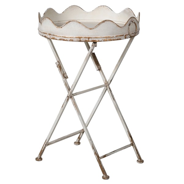 White Iron Side Table
