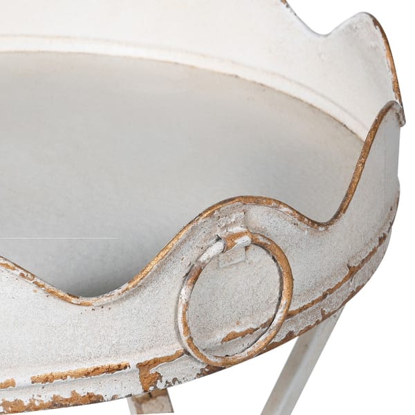 White Iron Side Table