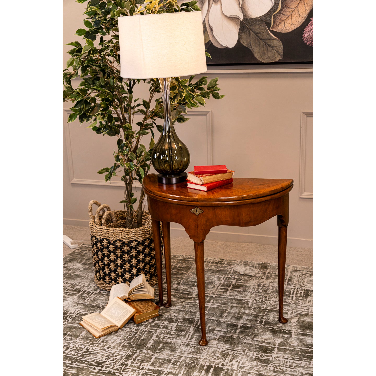 Walnut Demi Lane Turn Over Card Table