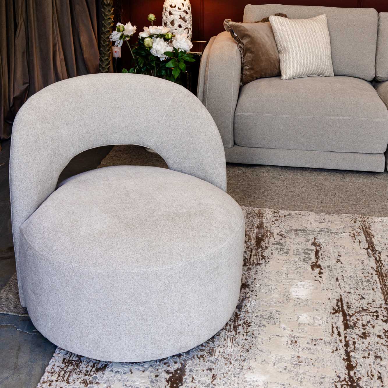 Zephyr Swivel Chair- Dove Grey
