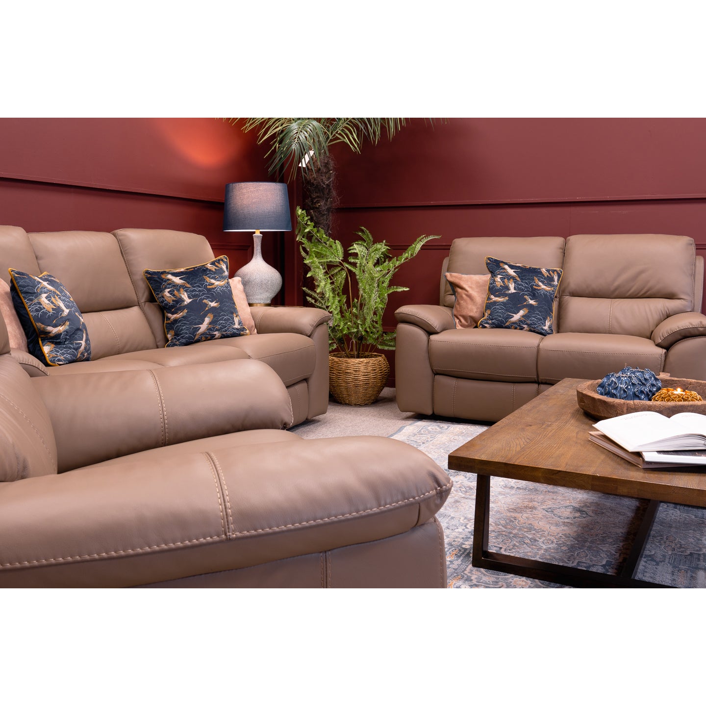 Naples Leather 2 Seater Powered Recliner Sofa