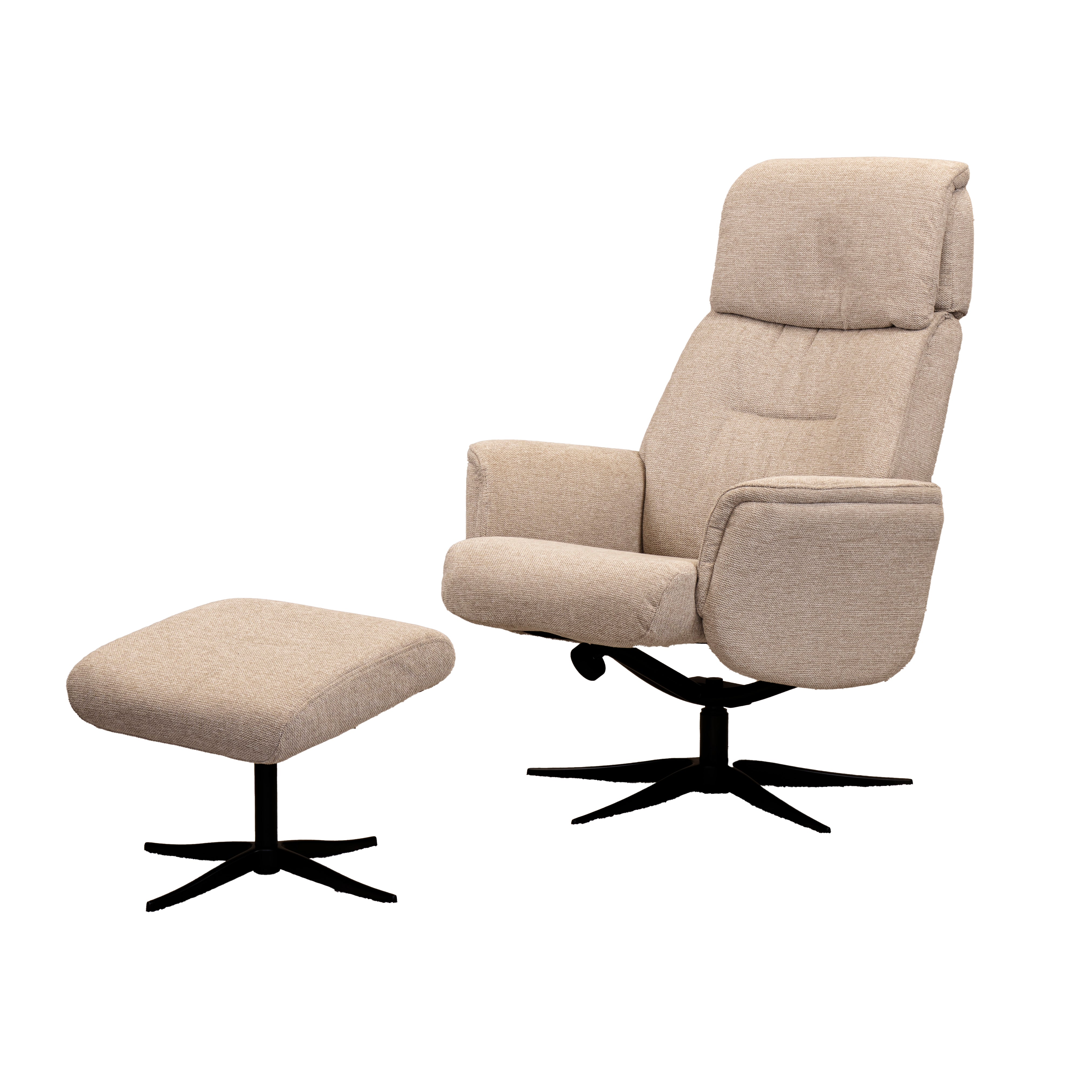 Savannah Recliner Chair with Ottoman in Loft Beige