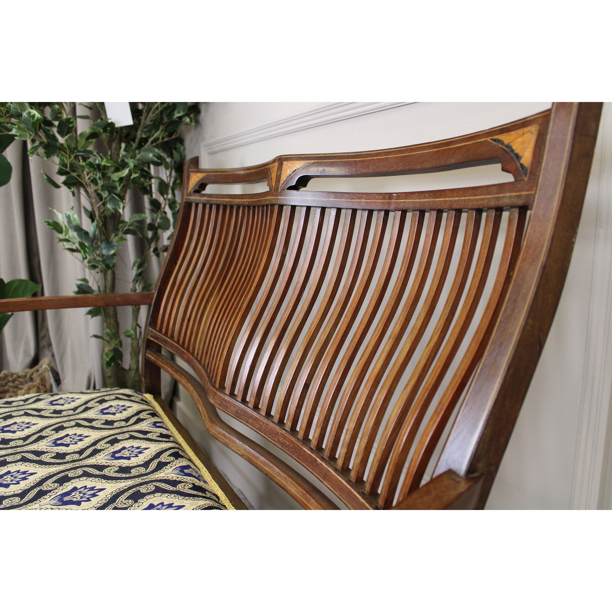 Edwardian Mahogany & Satinwood 2 Seater
