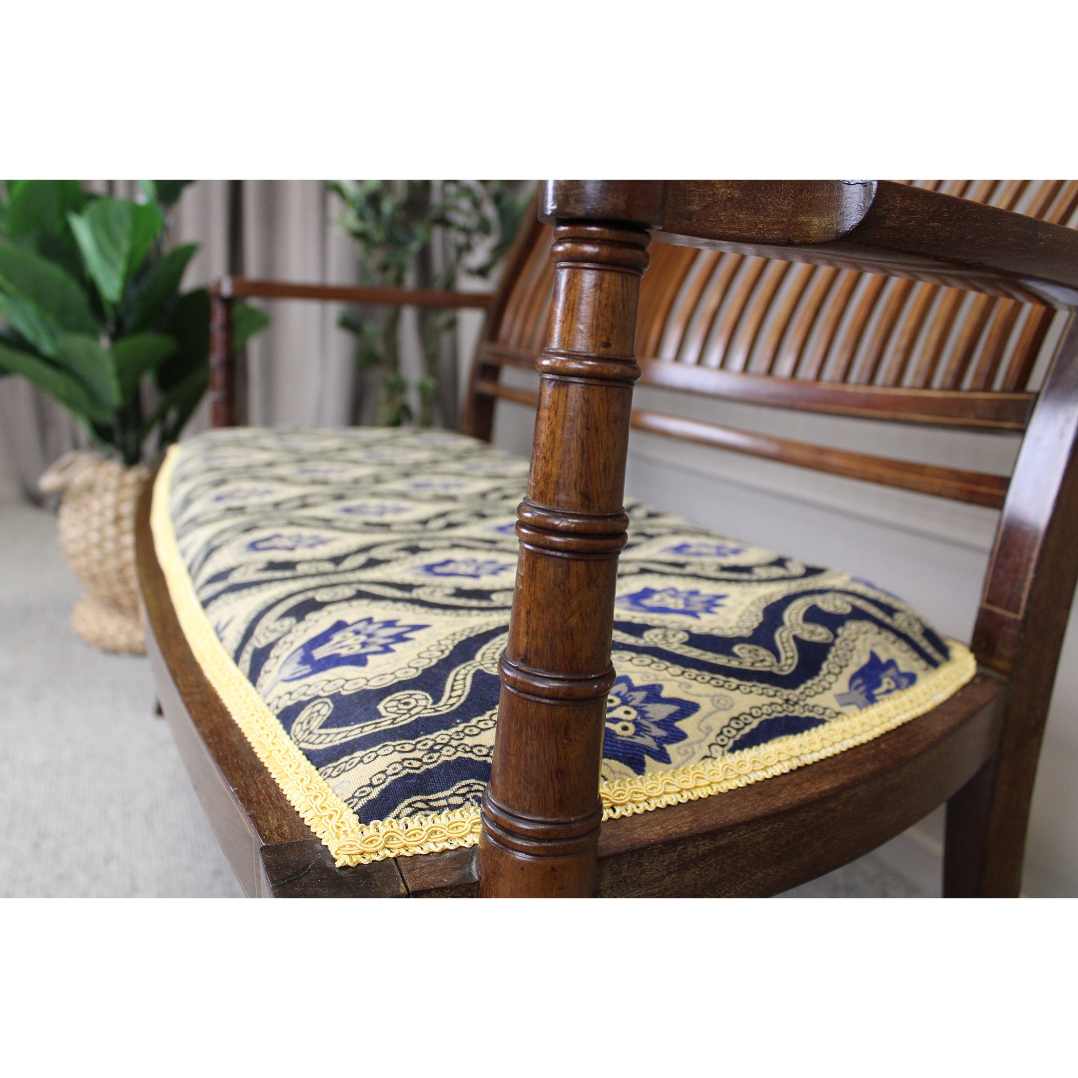 Edwardian Mahogany & Satinwood 2 Seater