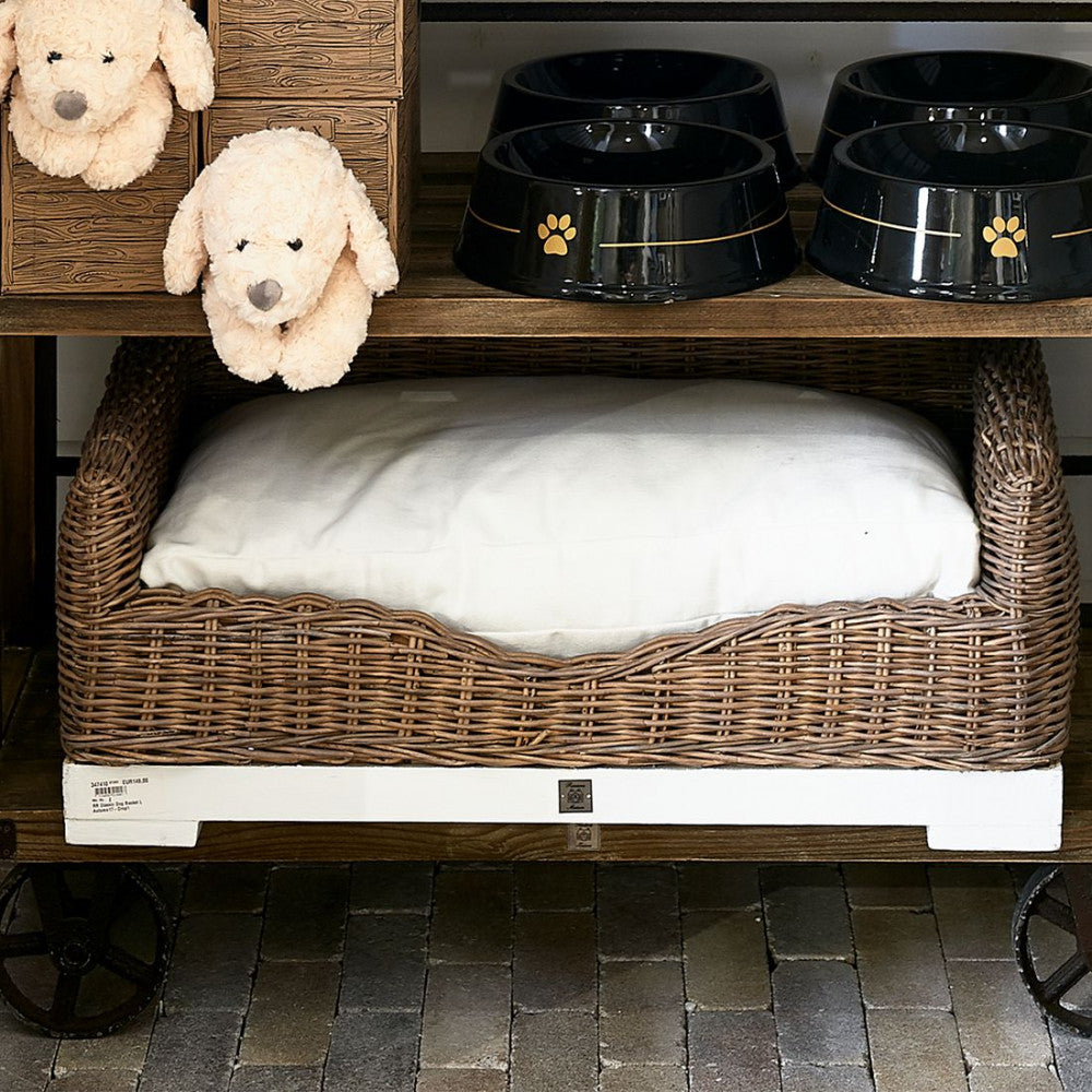 Rustic Rattan Classic Dog Basket L