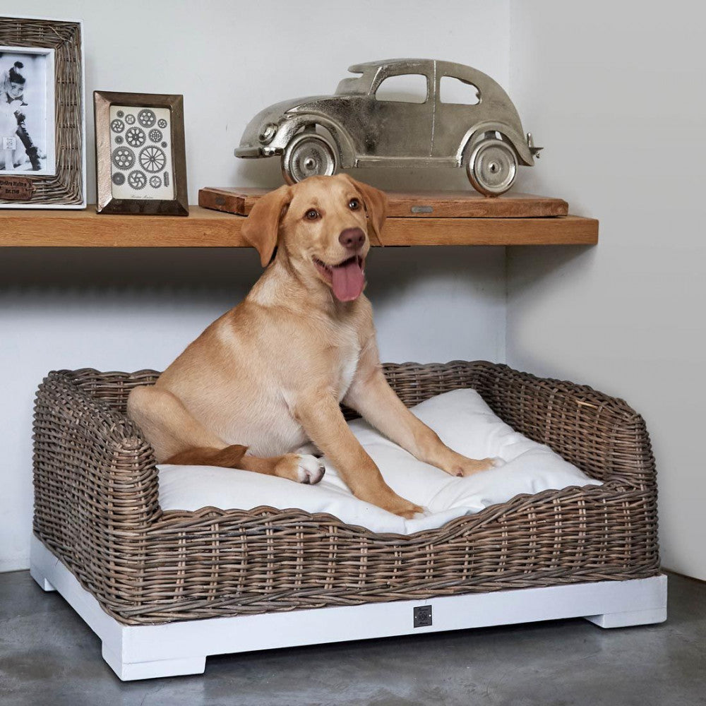 Rustic Rattan Classic Dog Basket L