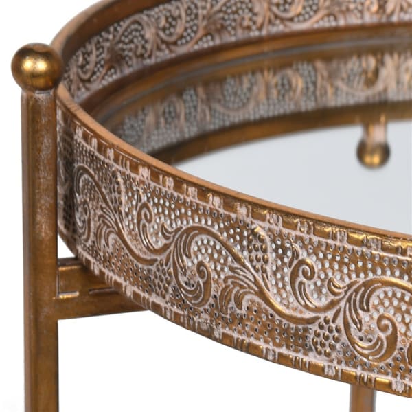Aurelia Gold and Mirrored Side Table