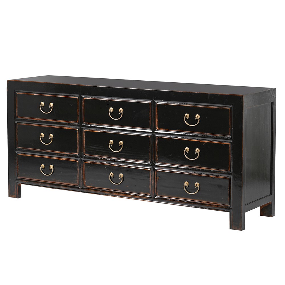 Nanjing Black 9 Drawer Sideboard