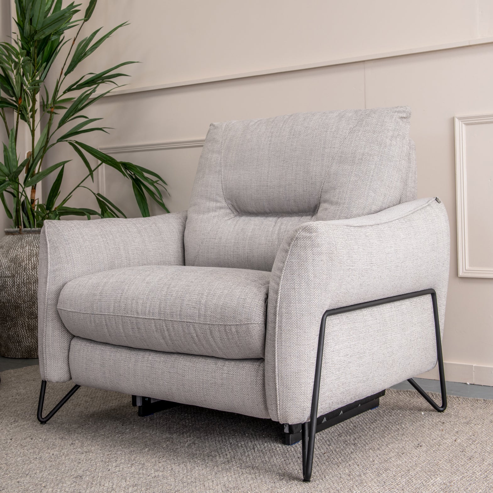 Botticelli Silver Armchair Power Recliner