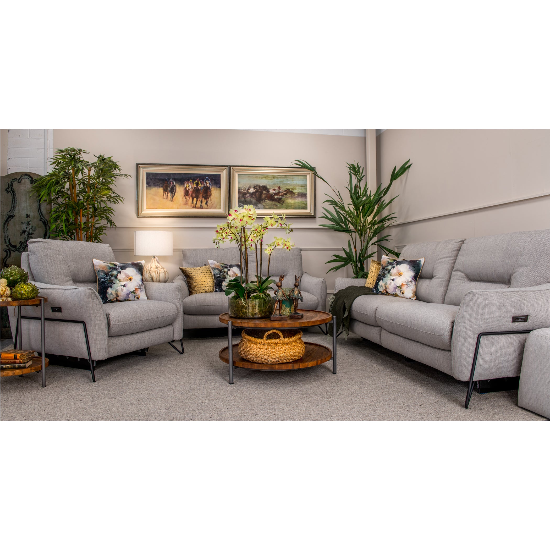 Botticelli Silver Armchair Power Recliner