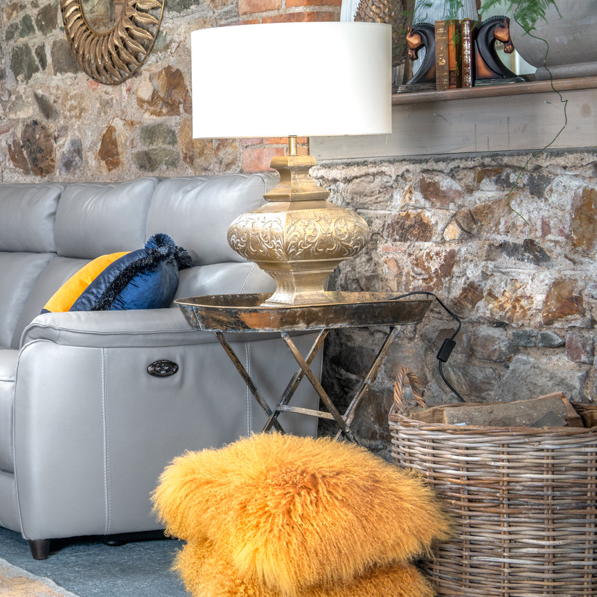 Gold Effect Metal Tray Table