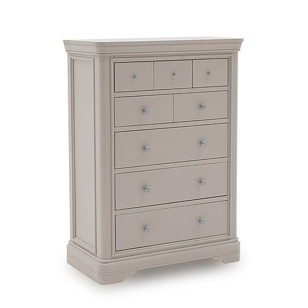 Mabel Taupe Tall Chest 8 Drawers