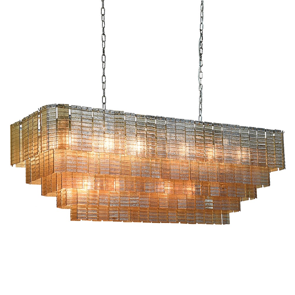 Golden Glow Glass Chandelier