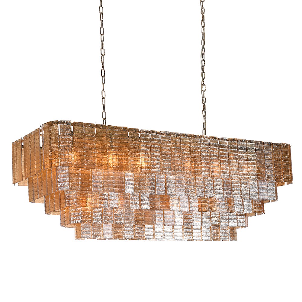 Golden Glow Glass Chandelier