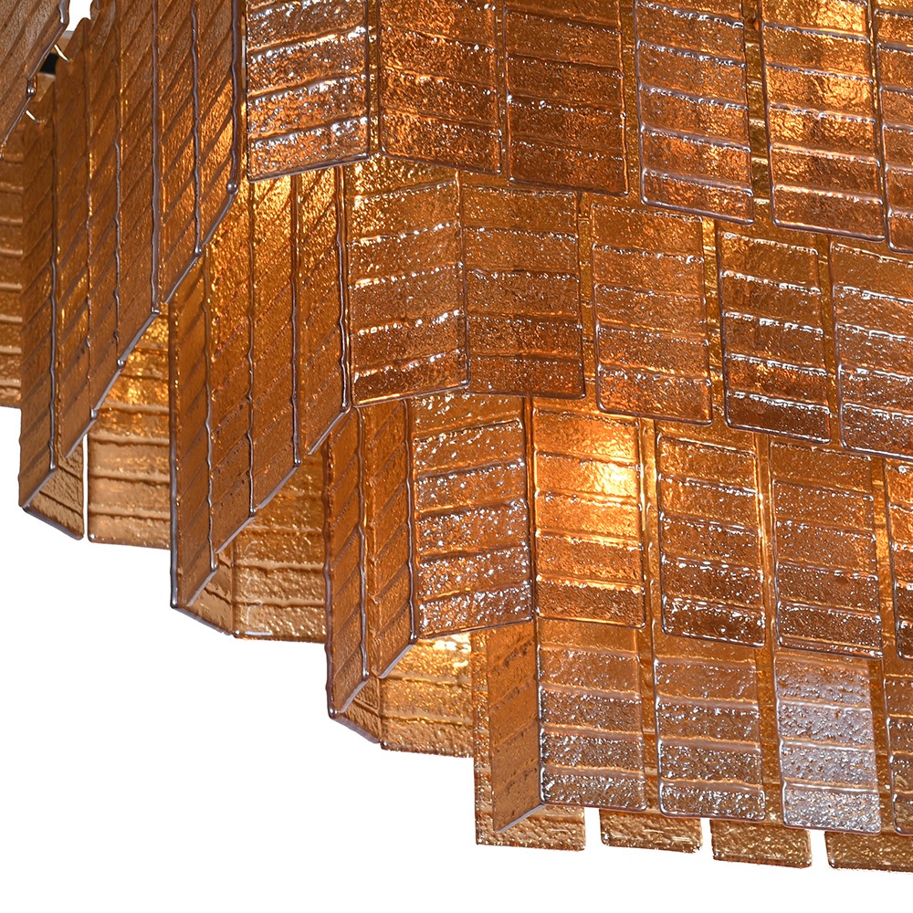 Golden Glow Glass Chandelier