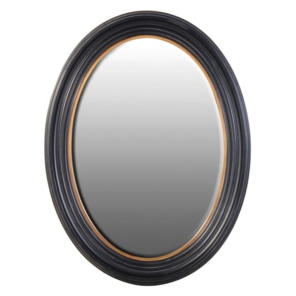 Elegant Noir Oval Mirror