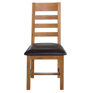 Shannon Oak Ladder Back Chair with PU Seat