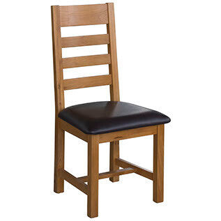 Shannon Oak Ladder Back Chair with PU Seat