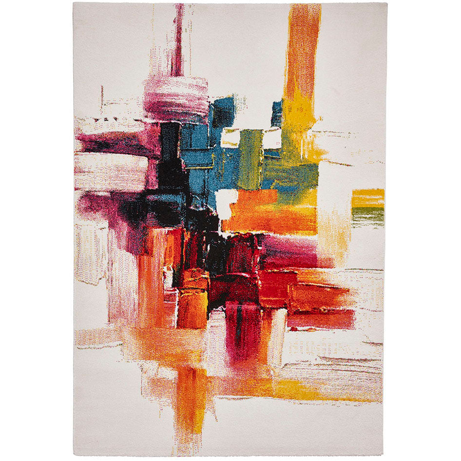 Sunrise Abstract Rug with Colorful Accents