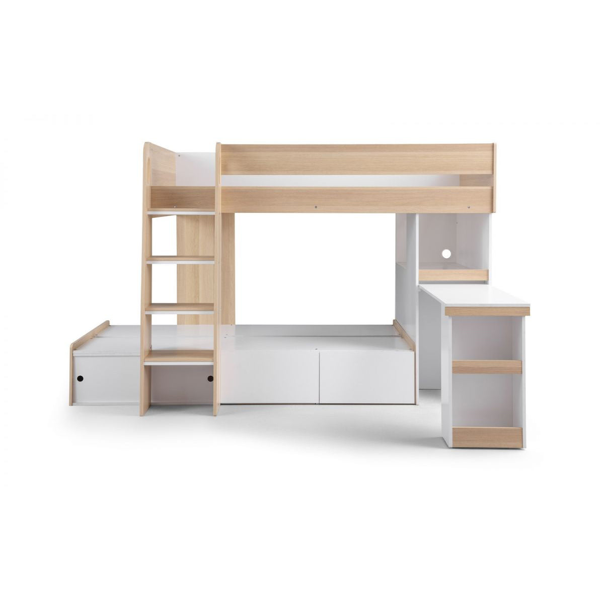 Eclipse Scandinavian Oak & White Bunk Bed