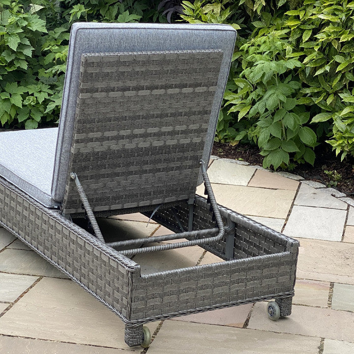 Boston - Lounger with Side Table (Dark Grey)