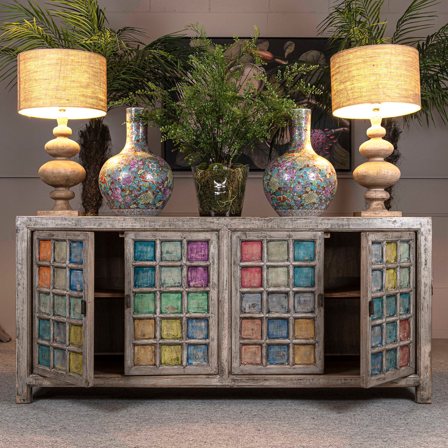 4 Door Painted Cabinet