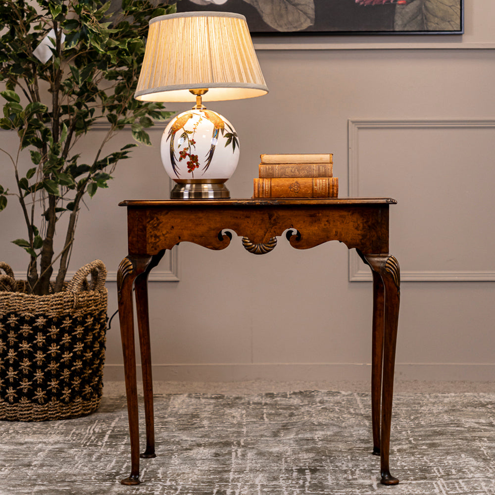Burr Walnut and Mahogany Inlaid Side Table
