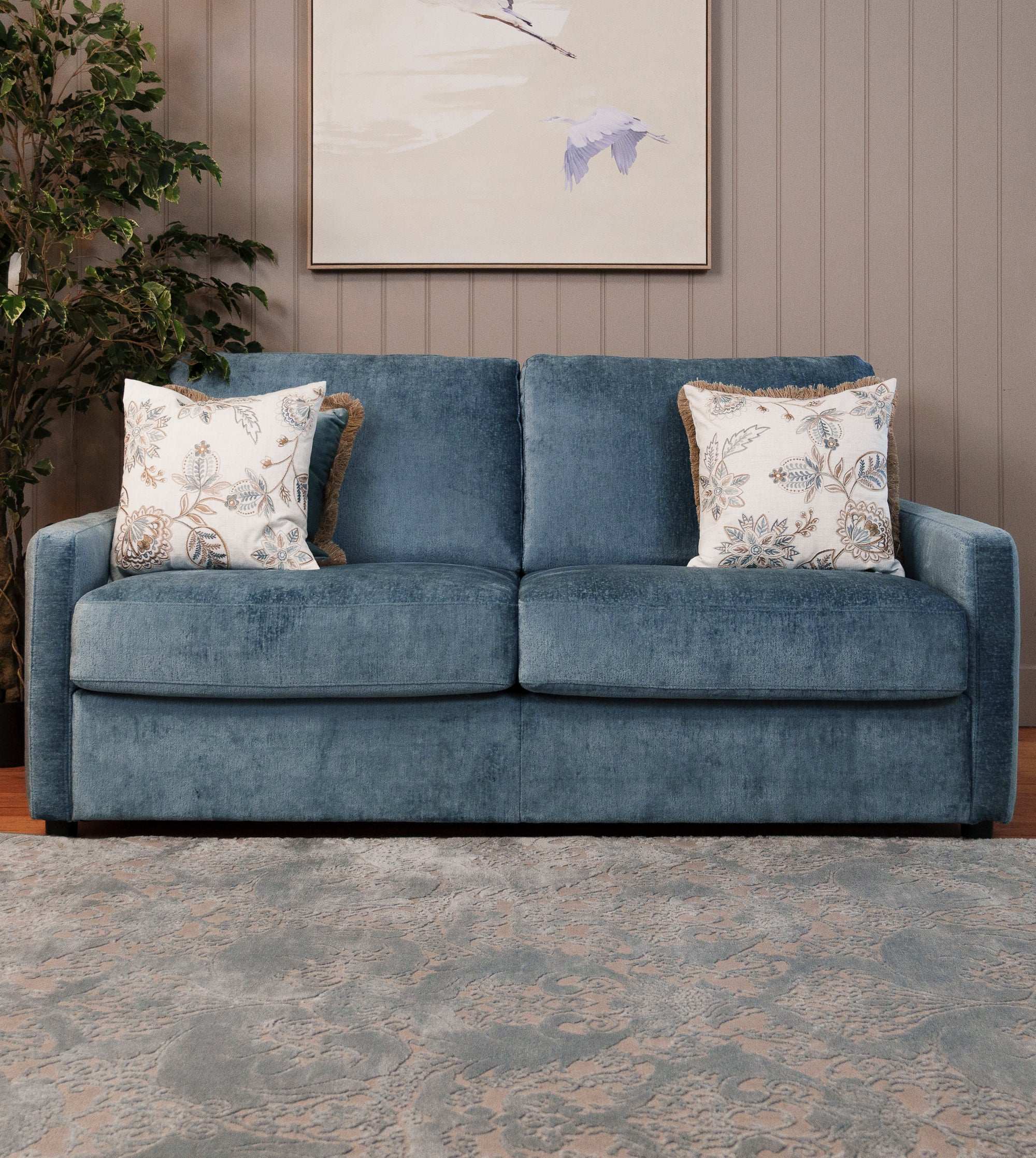 Callie 3 Seater Sofa Bed Lake Blue