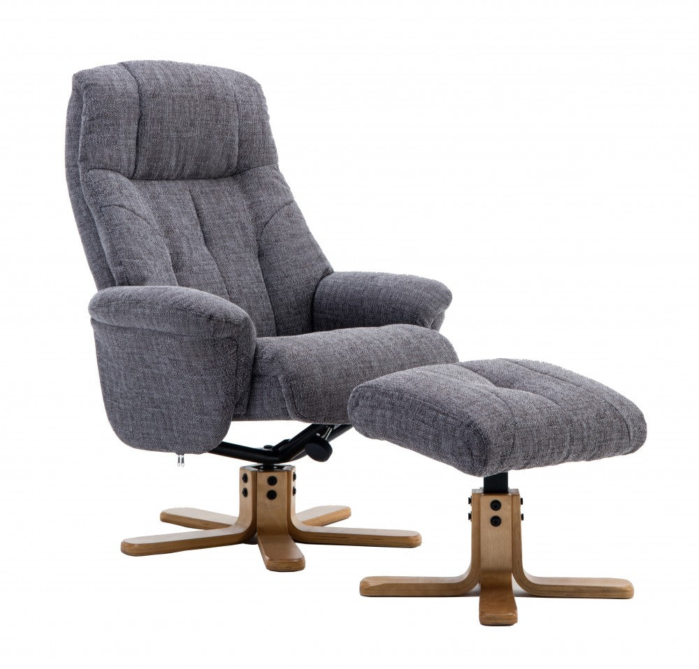 Dakota Swivel Recliner Chair With Matching Footstool