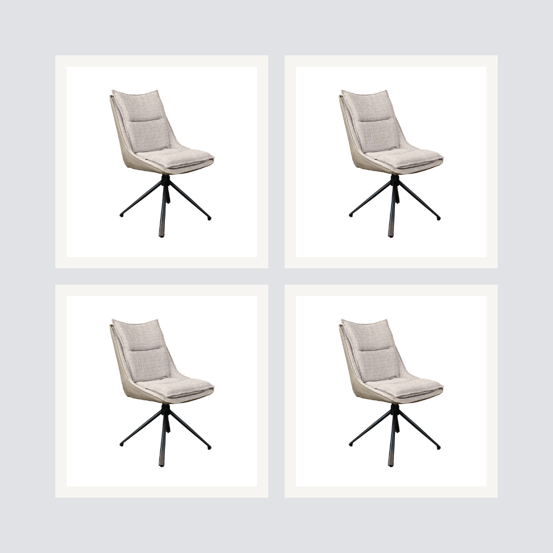 Daly Swivel Dining Chair Light Brown set of 4