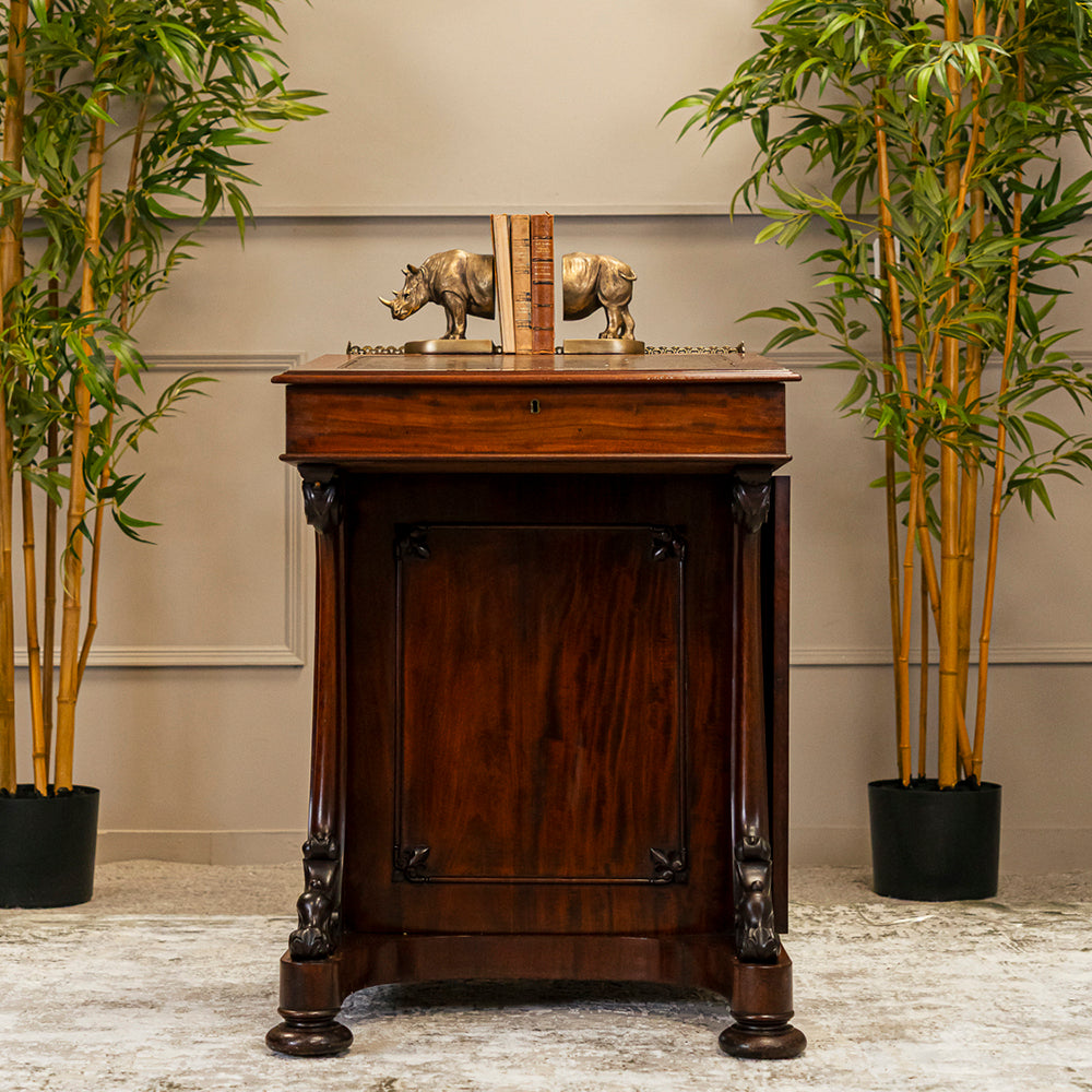 Early 19th Century Mahogany and Rosewood Pop up Davenport