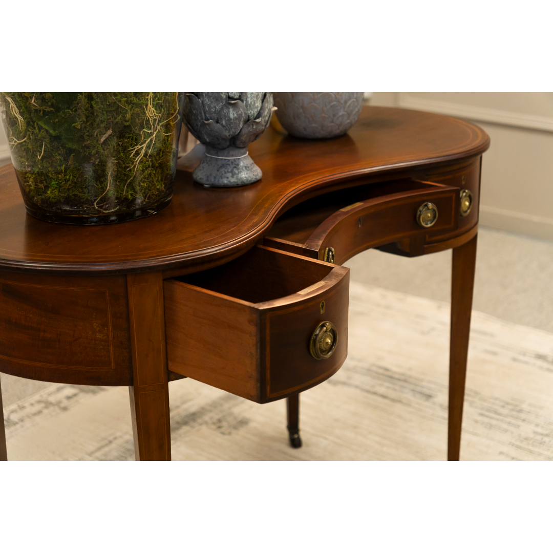 Edwardian Mahogany Kidney Shaped Desk