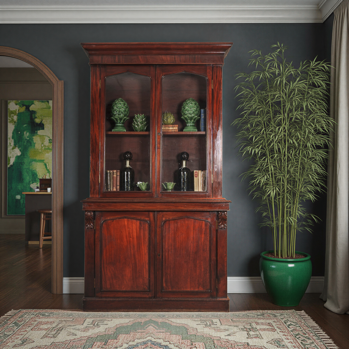 A Victorian Mahogany 2 Door Bookcase
