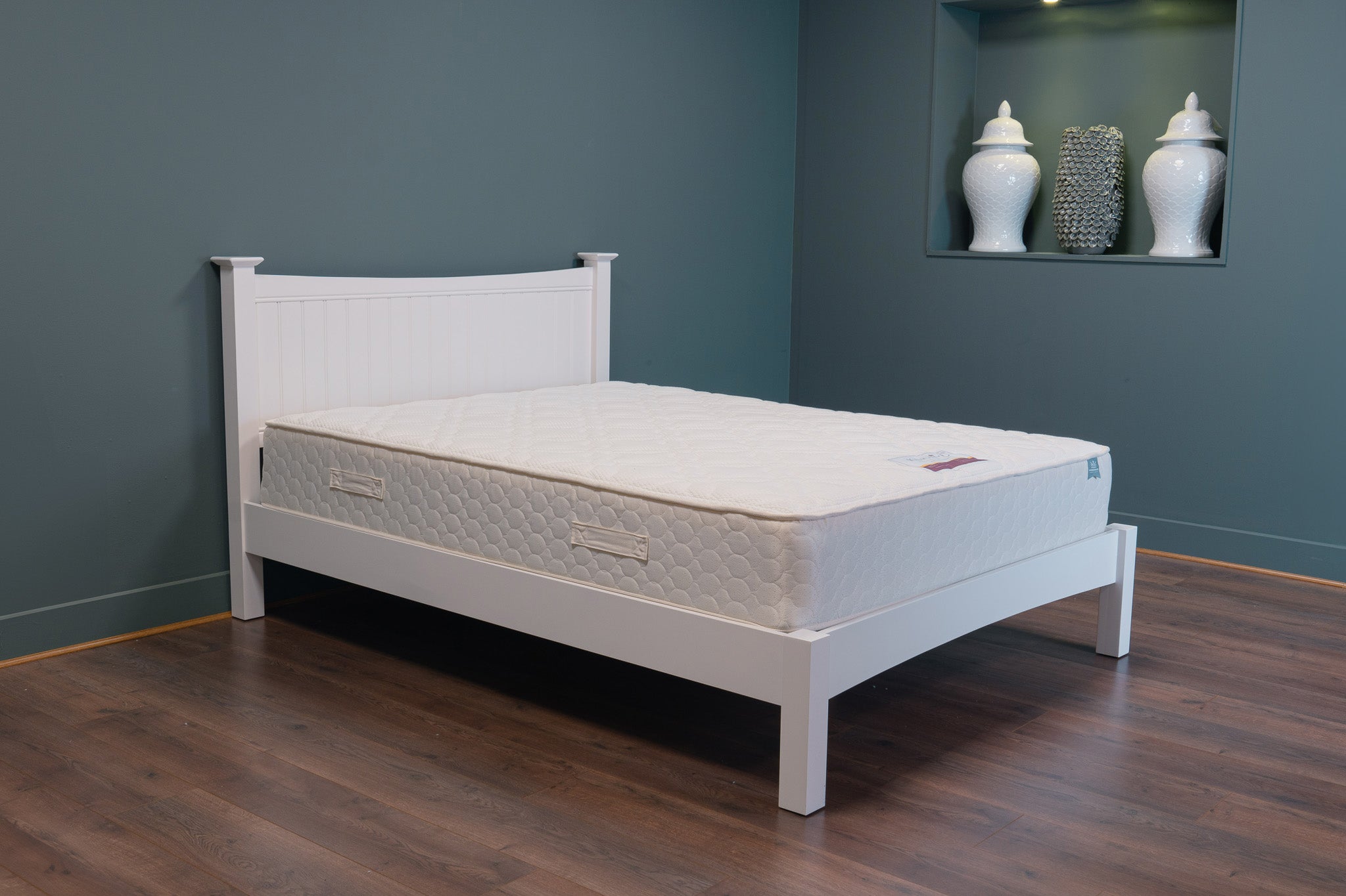 Layla 4ft6" Double Off-White Wood Bed Frame