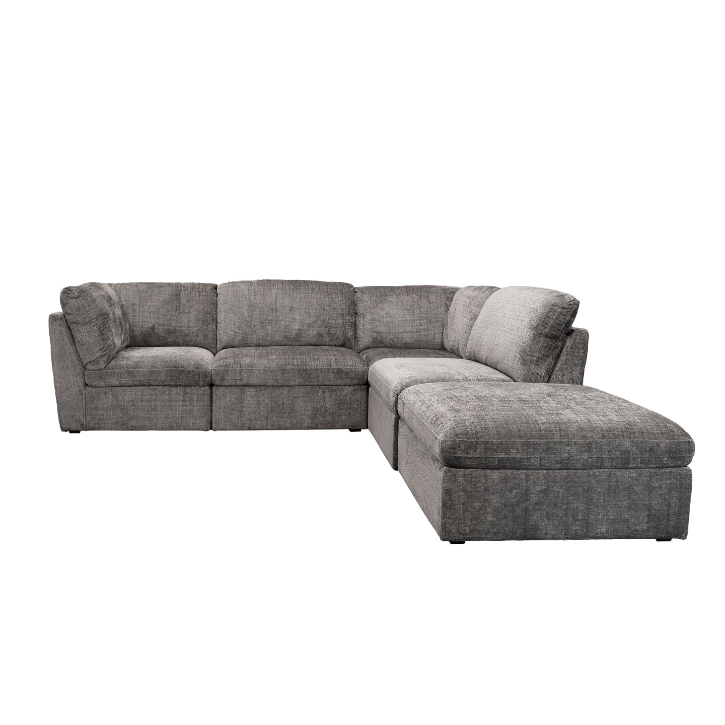 Avoca Sectional Corner Sofa Grey including footstool