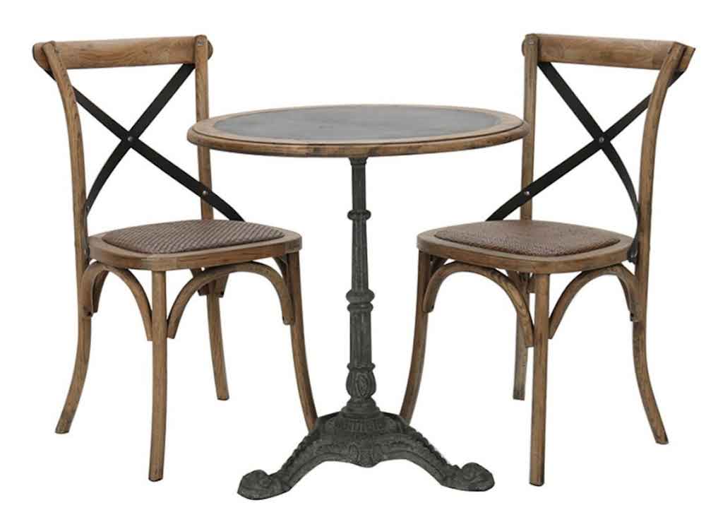 Hudson Bay Round Cafe Table Zinc Top