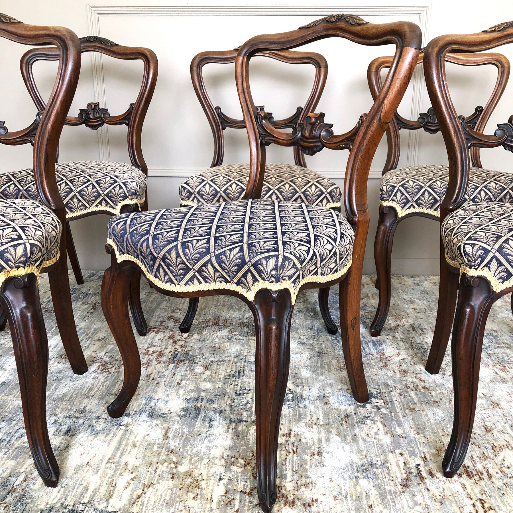 Set of 6 Victorian Rosewood Dining Chairs