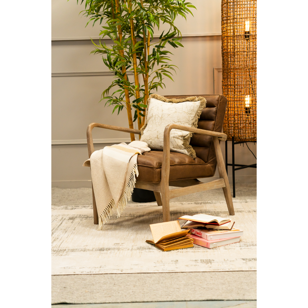 Joyce Accent Chair- Brown Leather