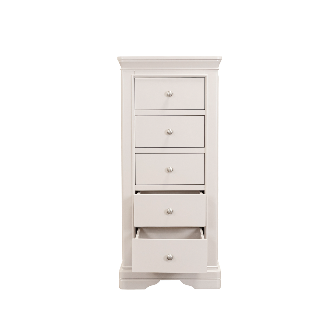 Lara Tall Boy 5 Drawer -Light Taupe