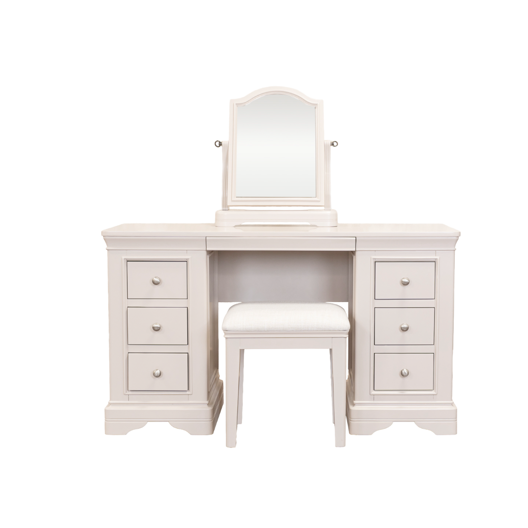 Lara dressing table, mirror and stool - Light Taupe