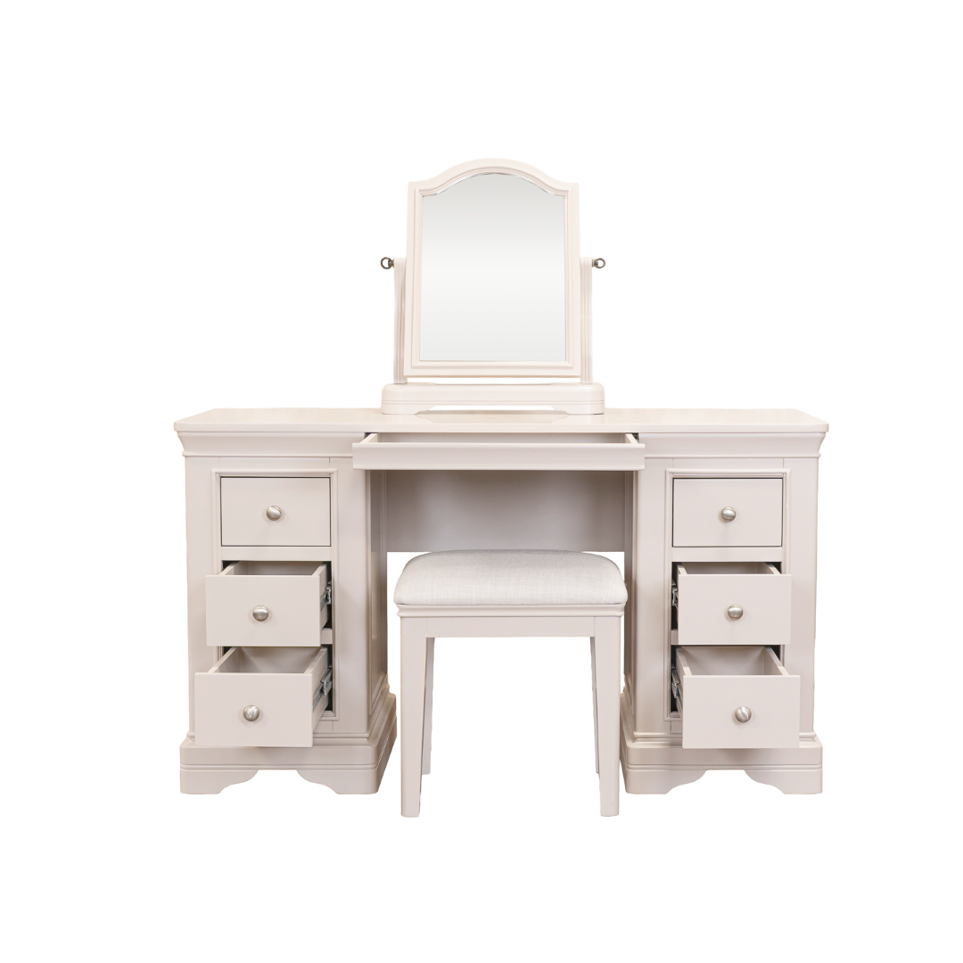 Lara dressing table, mirror and stool - Light Taupe