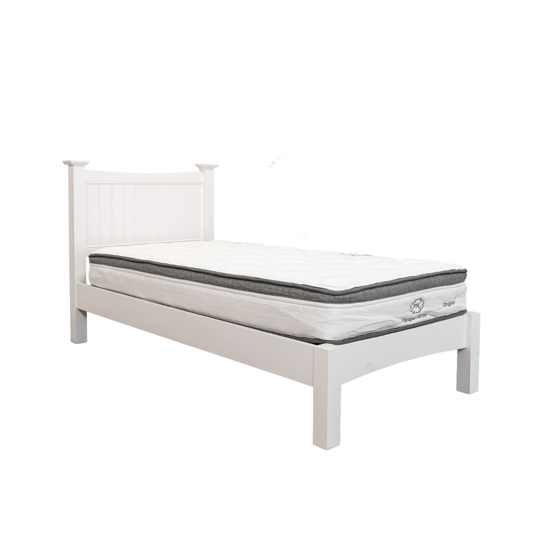 Layla 3ft Single Off-White Wood Bed Frame