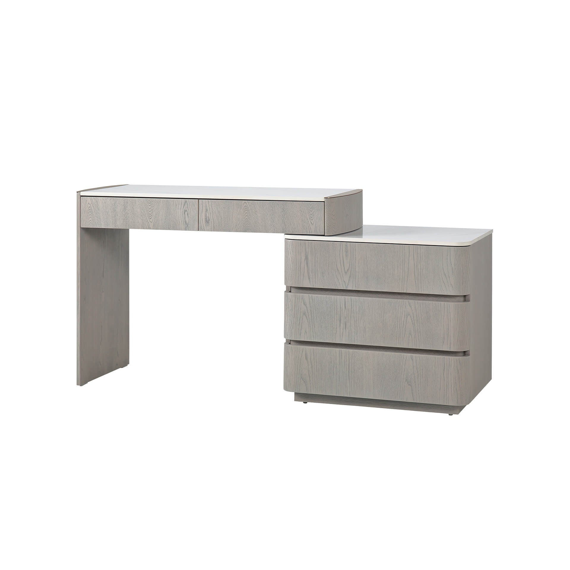 Mondello Dressing Table with Chest 5 Drawer - Washed Oak