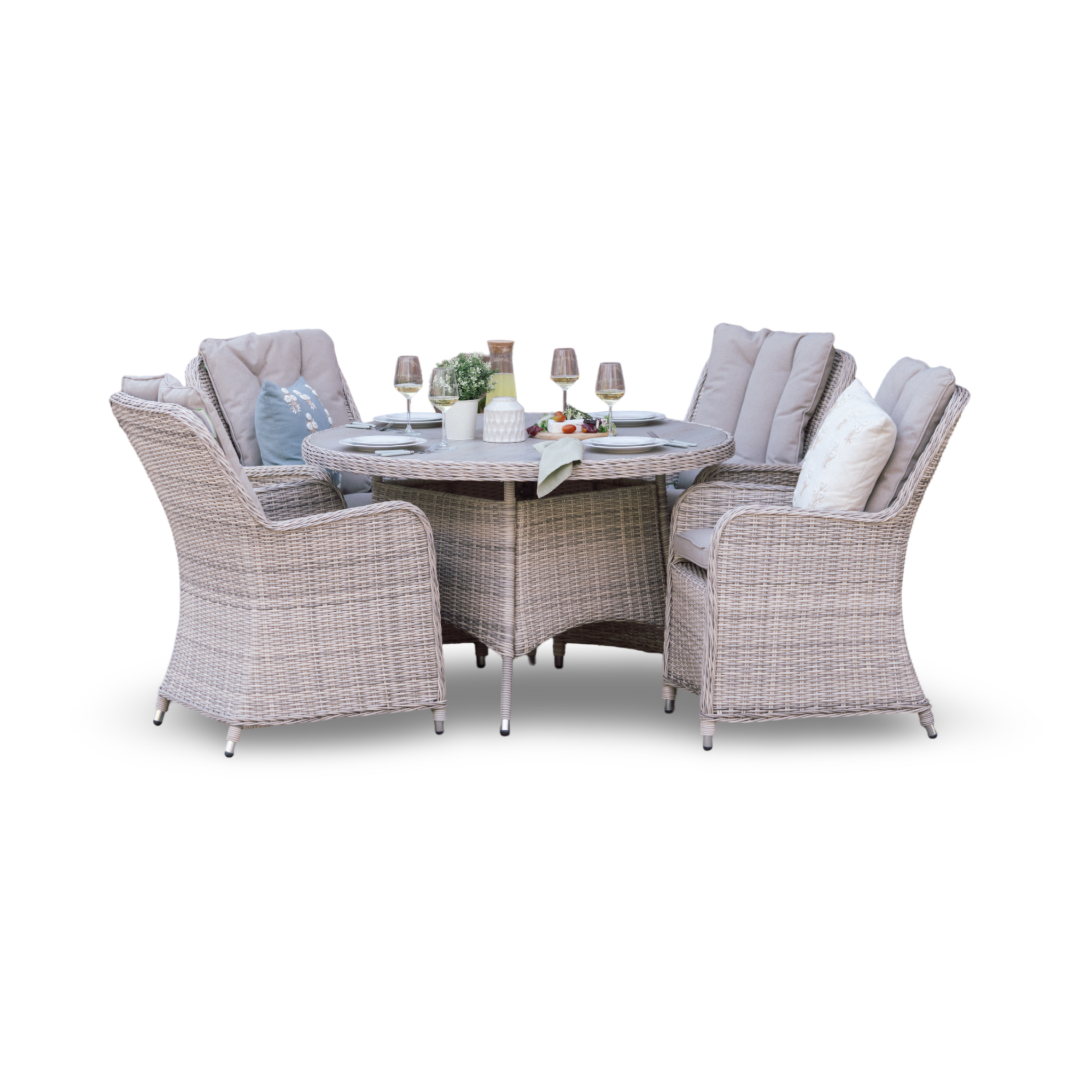 Muckross 4 Seater Round Dining Set – Natural