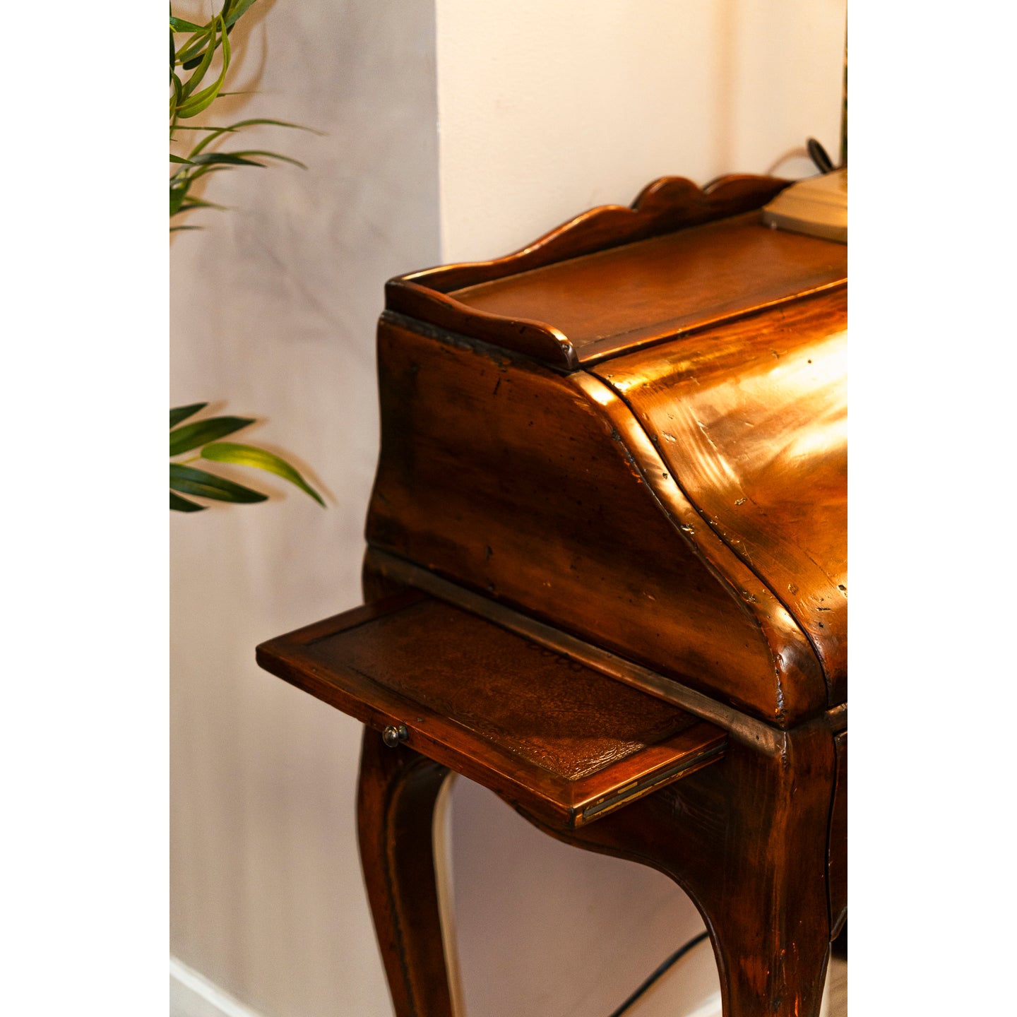 Neat Mahogany Writing Desk with Leather Slope