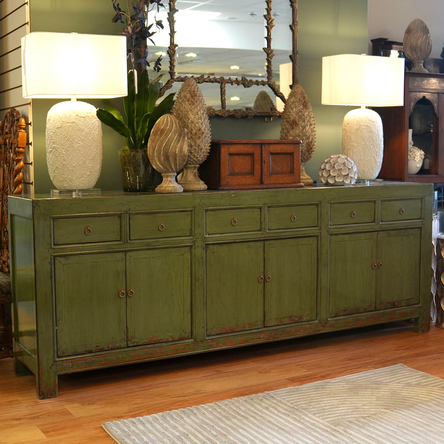 Pine Painted Cabinet 6 Door 6 Drawer