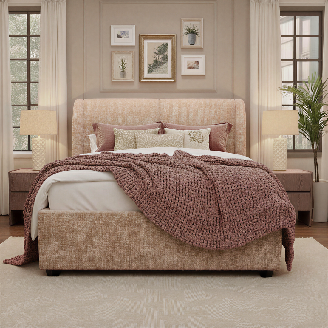 Ronda Ottoman Bed frame - Natural - Flanagan Kerins