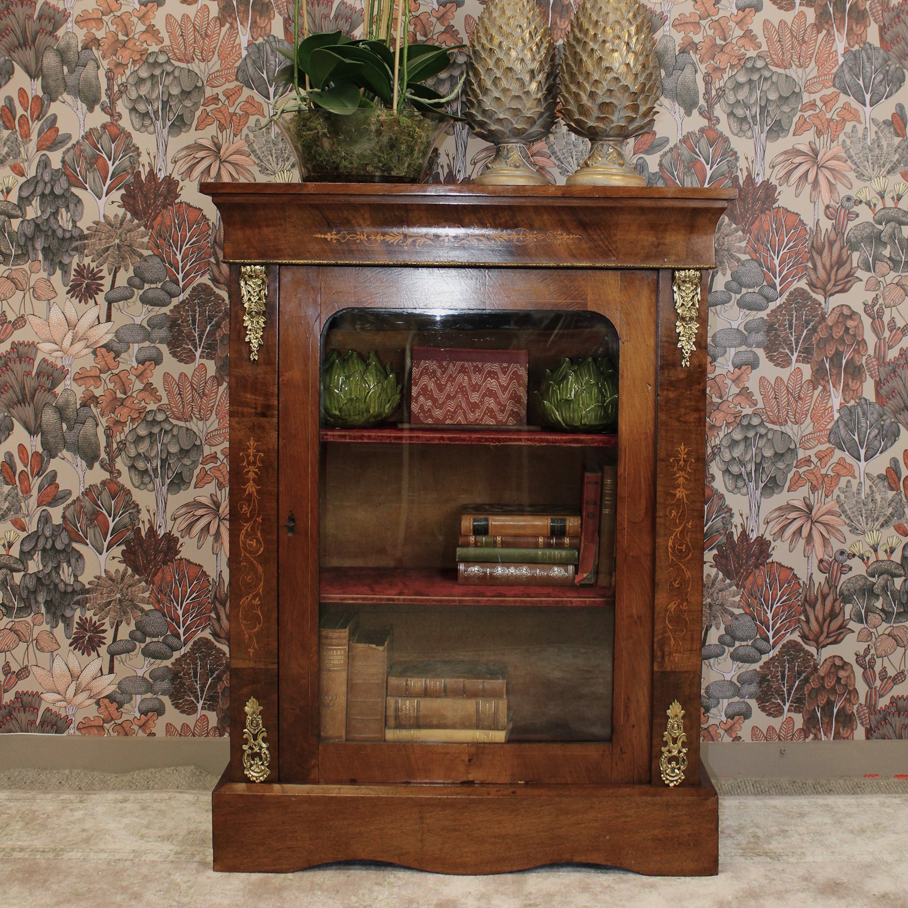 Satinwood and Mahogany Brass Mounted Cabinet