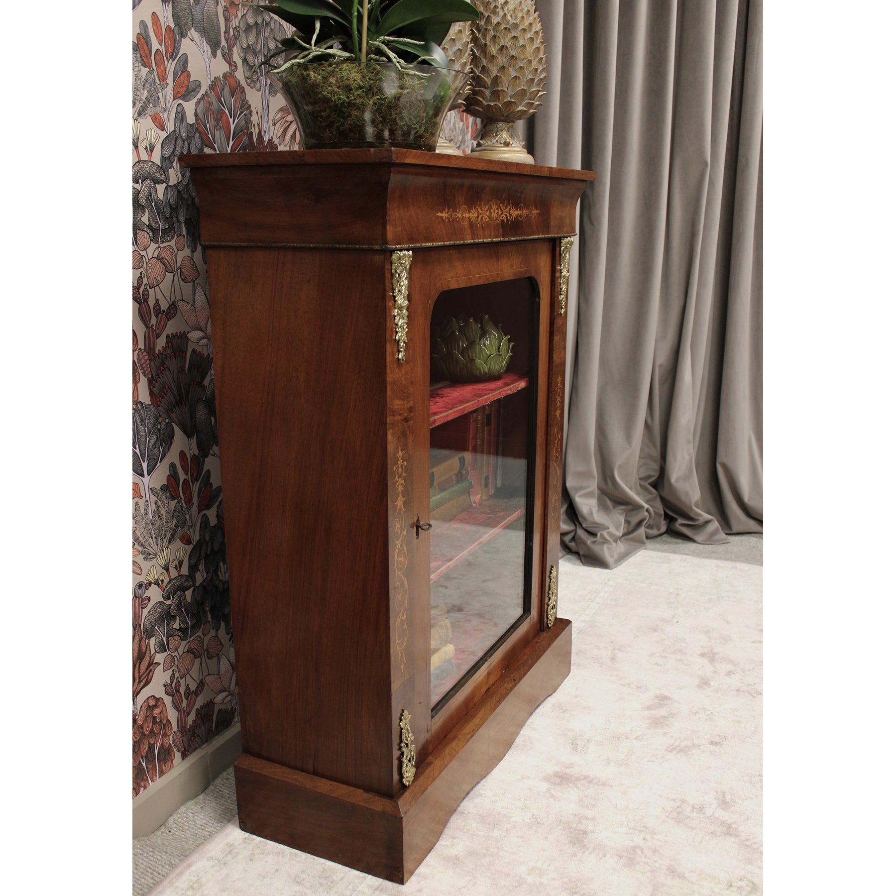 Satinwood and Mahogany Brass Mounted Cabinet